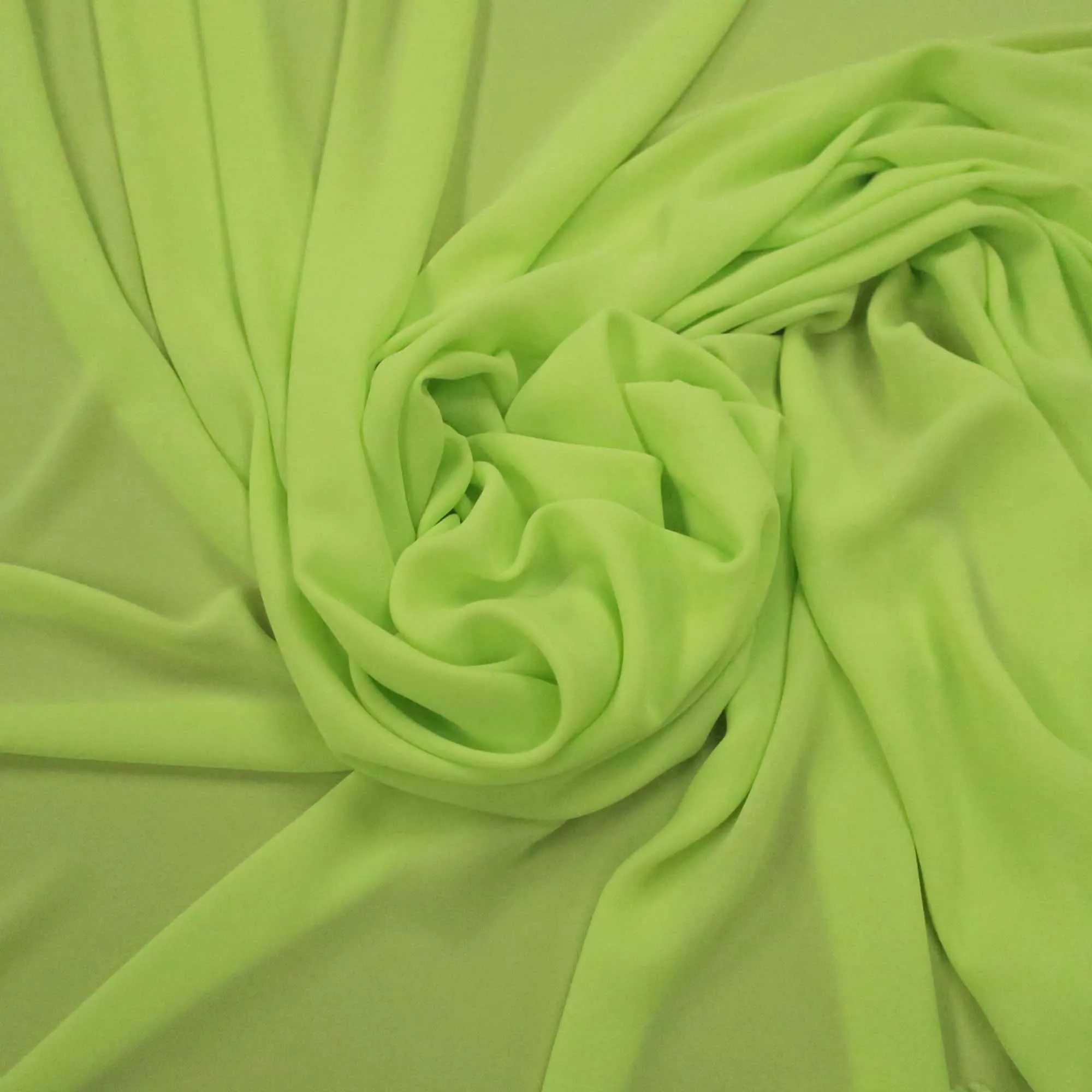 Wild Willow Green Solid Polyester Georgette Gala Fabric